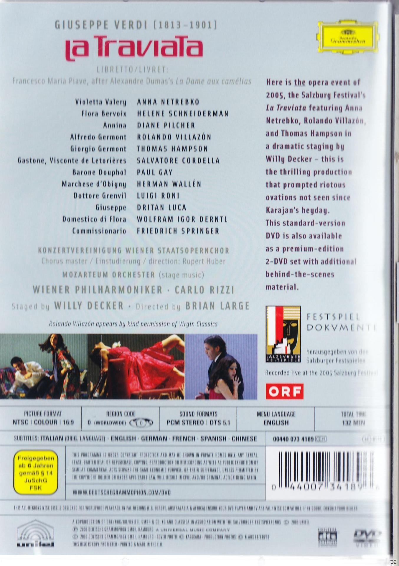 DVD-Cover mit Text in mehreren Sprachen. Zwei Personen in formeller Kleidung im Vordergrund.
