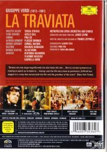 Verdi opera DVD hátlapja. Szöveg és kép. Színek: piros, fehér, fekete és sárga.
