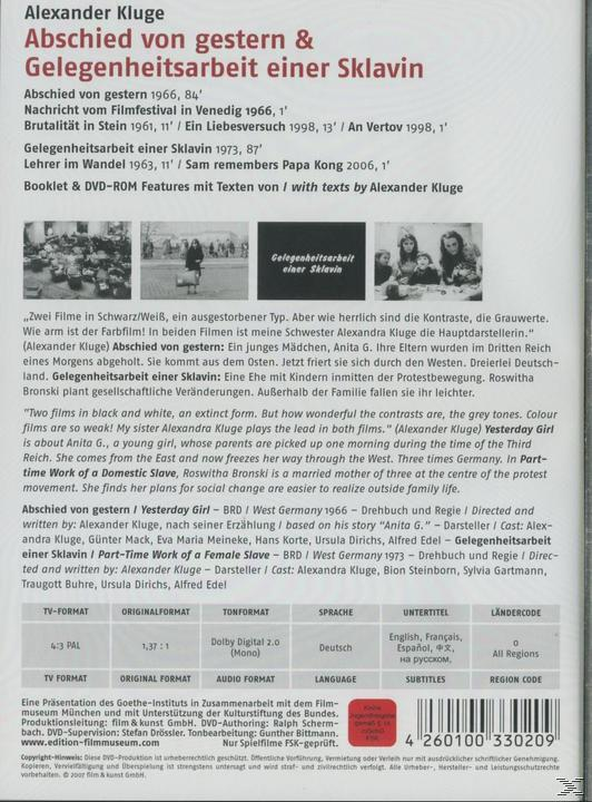 ABSCHIED VON GESTERN & GELEGEN - EDITION FILMMUSEU DVD