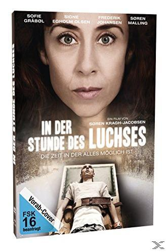 Filmcover: Frauengesicht, Titel: In der Stunde des Luchses. Ein Mann ist an einen Stuhl gefesselt.