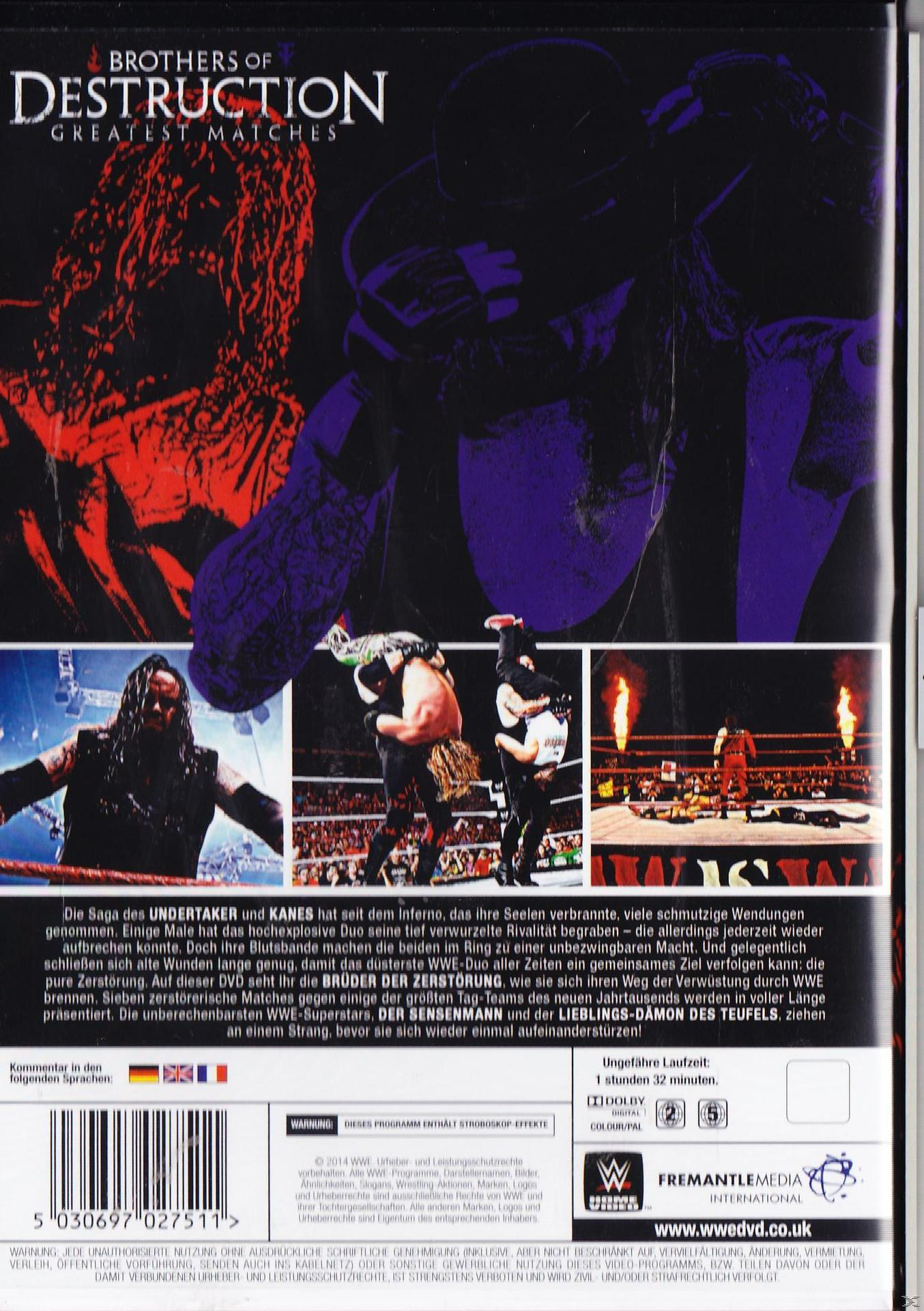 DVD-Cover: Zwei Männer in Wrestling-Ausrüstung, mit feurigem Hintergrund und Text über Wrestling-Matches.