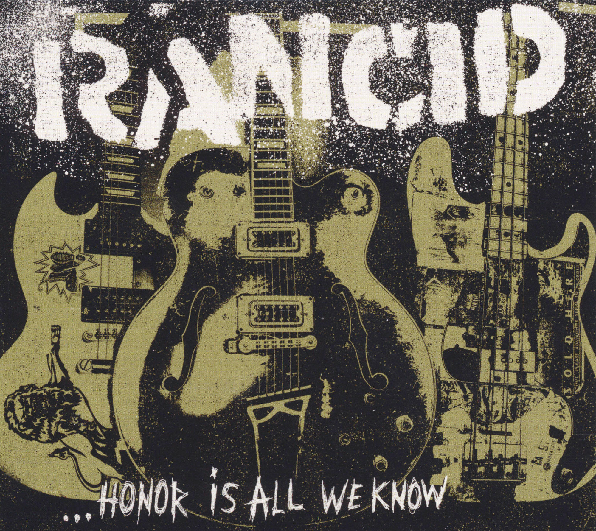 Albumcover mit drei Gitarren und dem Wort Rancid oben.