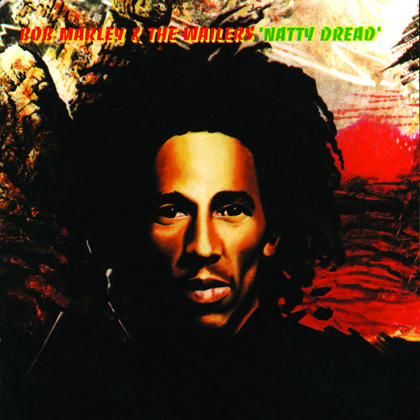 Albumcover mit Bob Marley. Das Cover ist rot, grün und gelb. Der Titel lautet 'Natty Dread'.