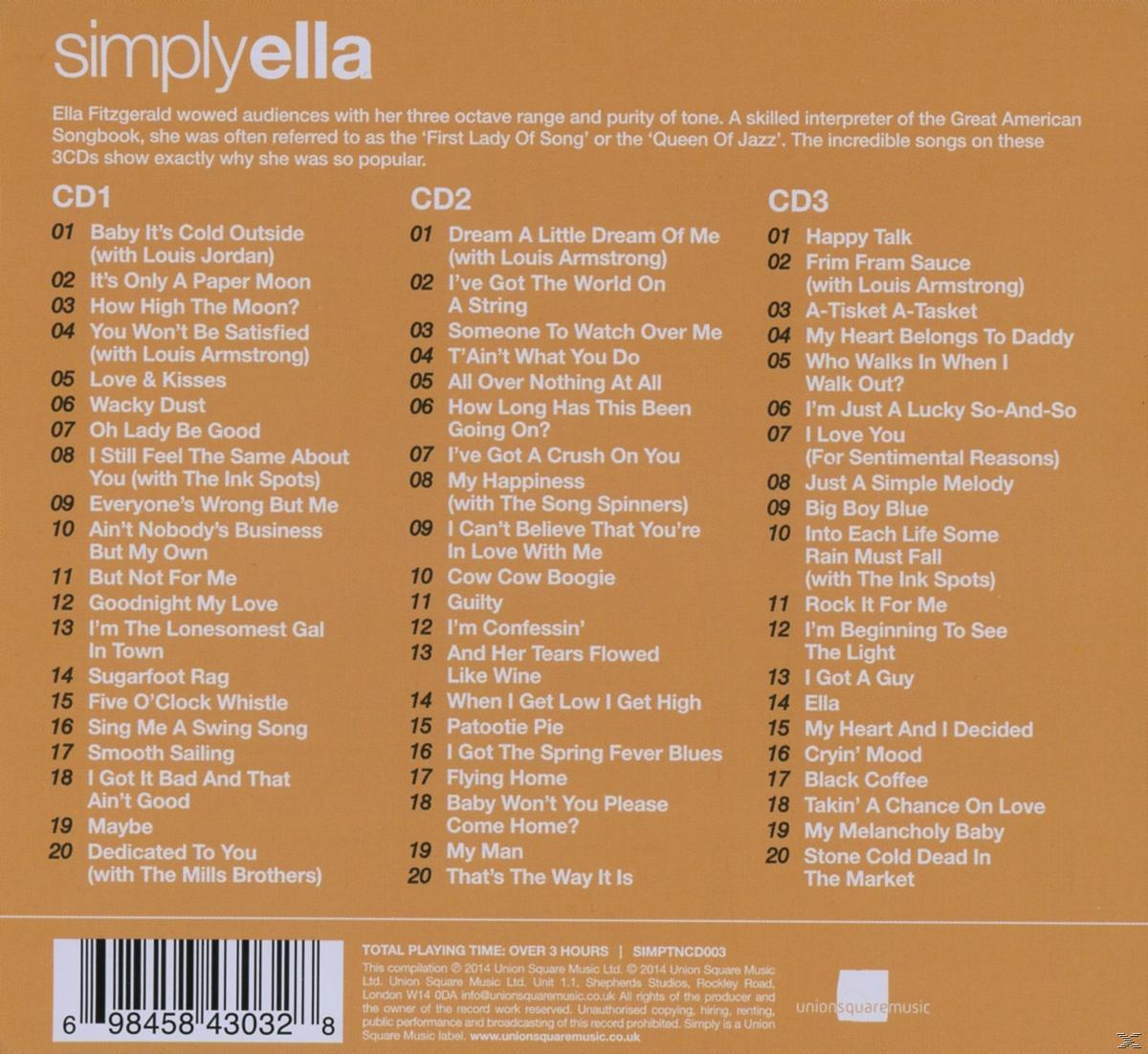 Ella Fitzgerald - Simply Ella - 3cds From The Queen Of Jazz  - (CD)