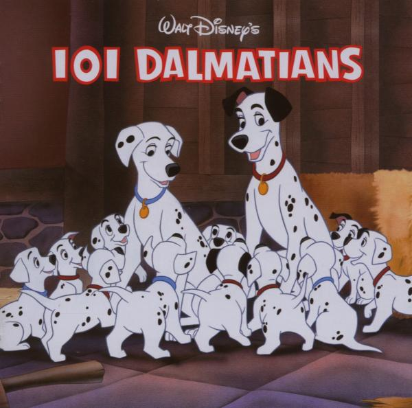 101 Dalmatiner Filmcover, Dalmatiner Hunde mit Welpen.