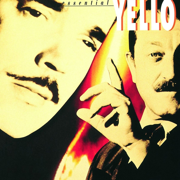 Albumcover mit zwei Gesichtern. Text: 'essential Yello'.