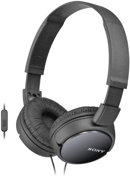 Auriculares - Sony MDR-ZX110AP, Supra-aural, Negro