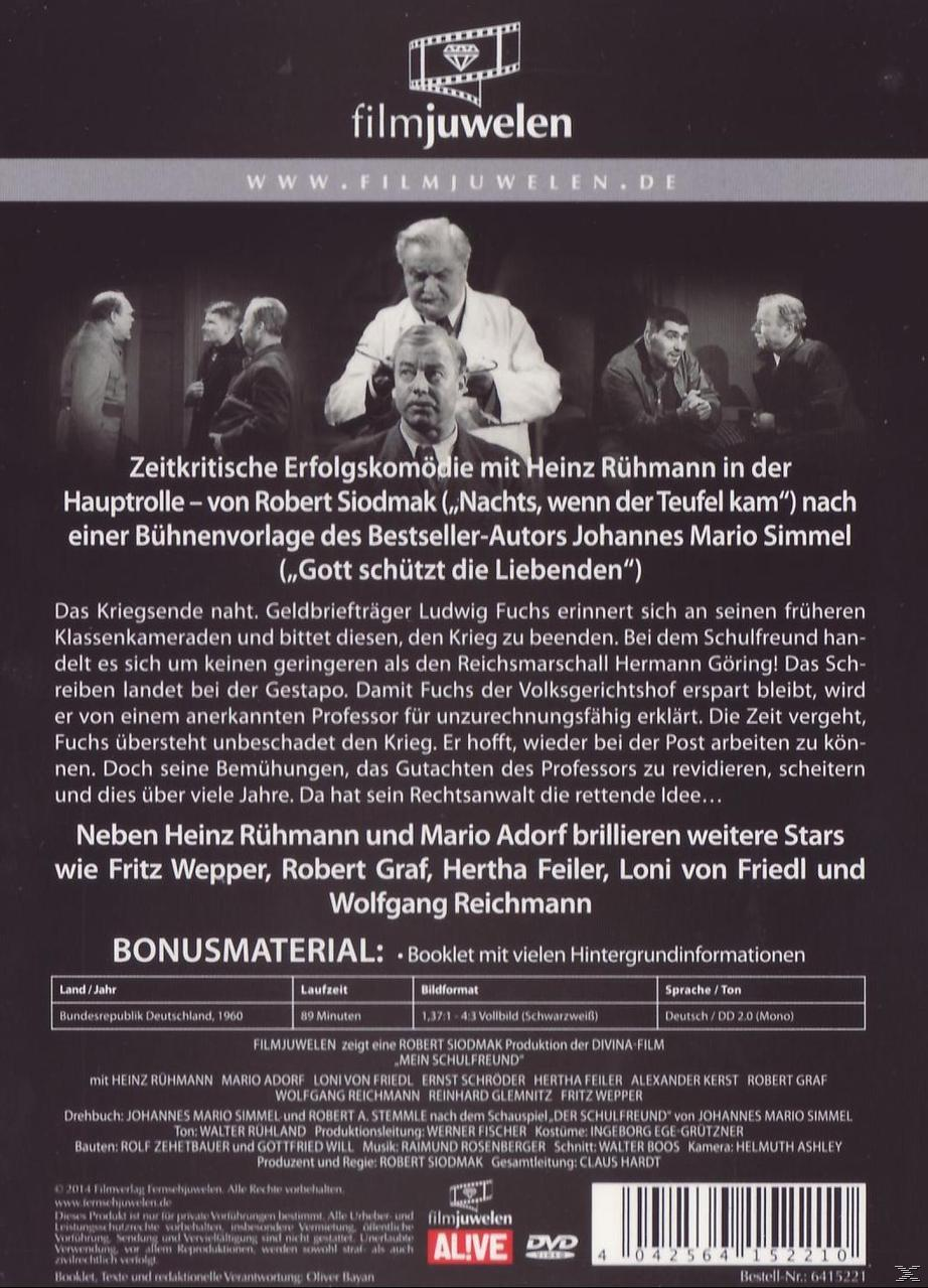 DVD-Cover: Mehrere Männer, Text und ein Schwarzweißfoto. Titel: Mein Schulfreund.