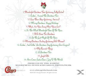 CD-Cover mit Weihnachtsmotiv. Enthält eine Weihnachtsbaumgrafik und eine Liste der Songs.