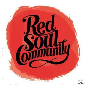 Logo der Red Soul Community in Schwarz, mit rotem Hintergrund.