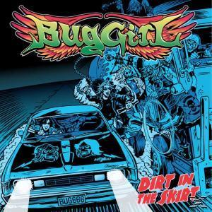 Albumcover mit einem Auto auf einer Straße mit einer Gruppe von Charakteren.