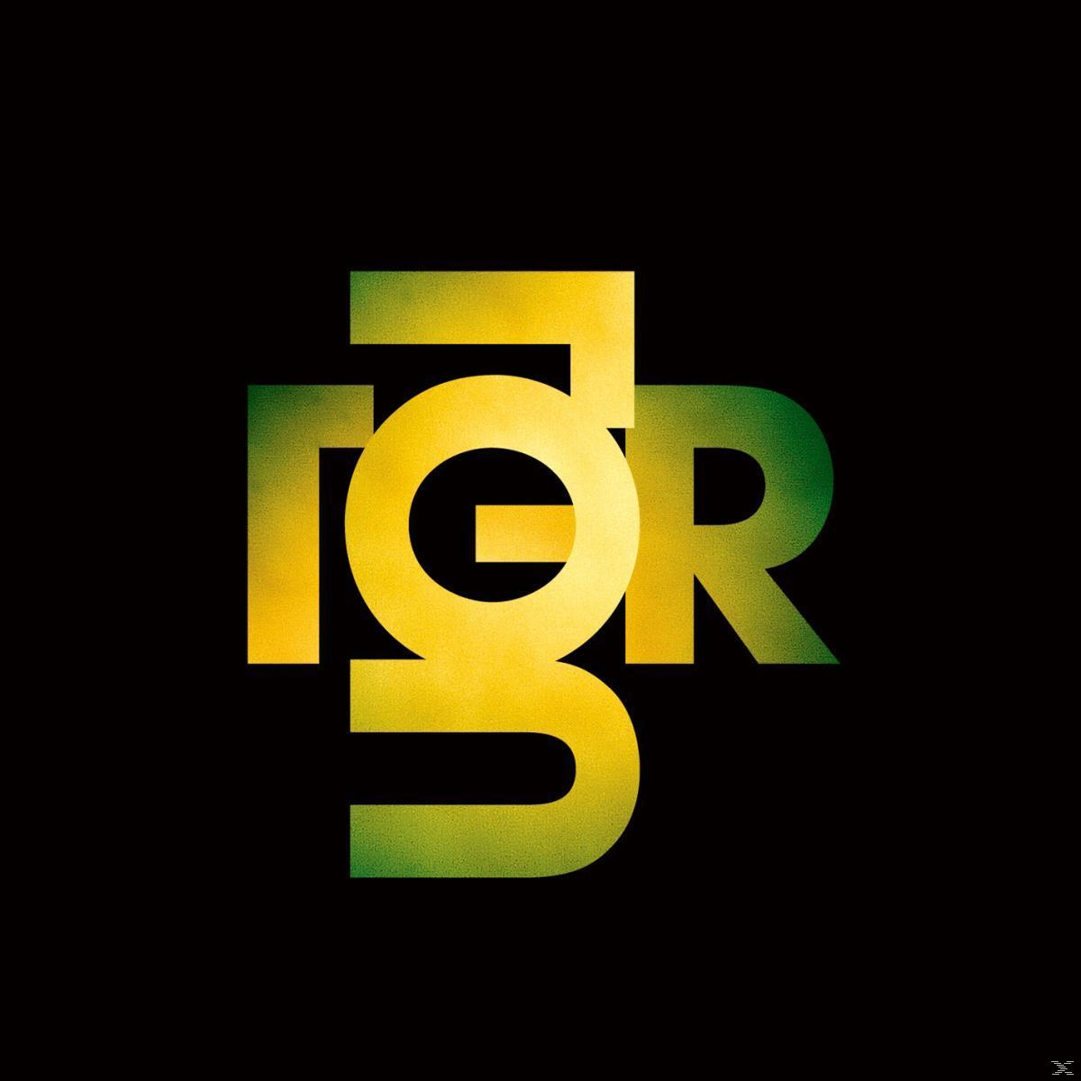 Albumcover, schwarzer Hintergrund, gelber und grüner Text, Logo.