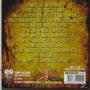 CD-Rücken mit Songliste auf gelbem Hintergrund. Enthält Band- und Label-Logos.