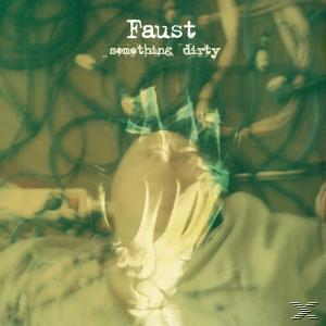Albumcover mit verschwommenem Gesicht und abstraktem grün-gelbem Hintergrund. Der Bandname ist 'Faust'.