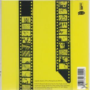Gelbes CD-Cover mit Filmstreifen an den Seiten. Schwarze Filmstreifen auf gelbem Hintergrund.