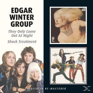 Albumcover, Edgar Winter Group. Bandmitglieder und Fotos auf dunklem Hintergrund.