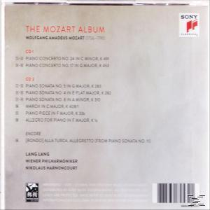Rückseite der CD 'The Mozart Album'. Titelliste für zwei CDs und Credits mit Sony-Logo.
