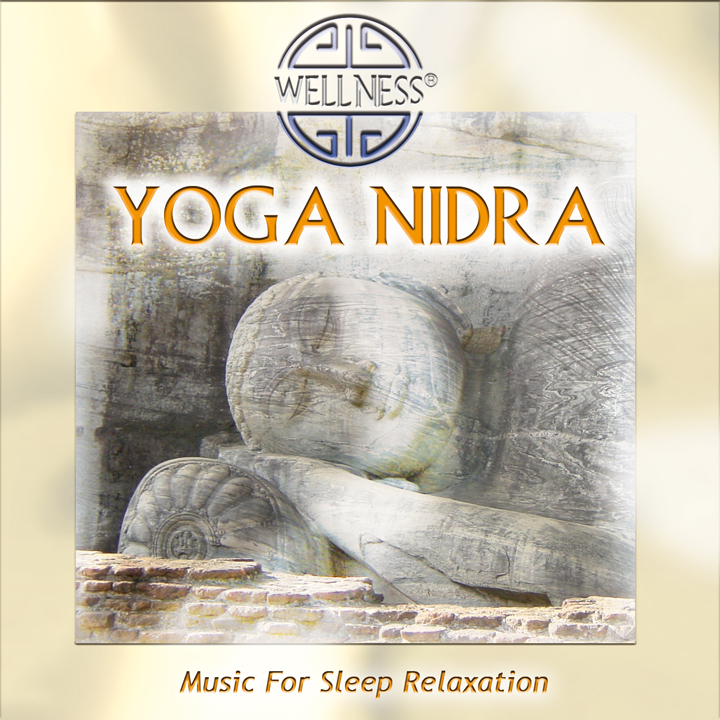 Cover-Art für Yoga Nidra-Musik. Eine Buddha-Statue. Titel: Yoga Nidra.
