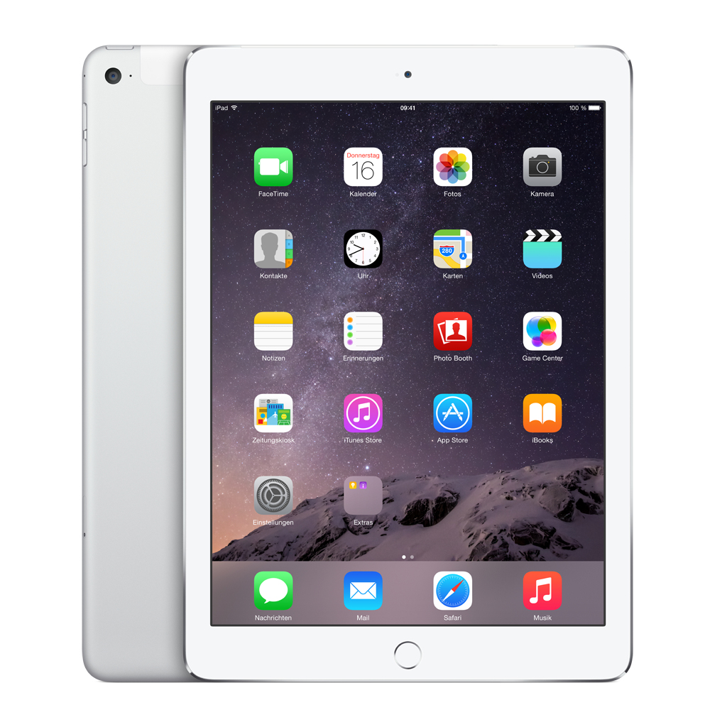 APPLE iPad Air 2 MGHY2FD/A Cellular, Tablet, 64 GB, 9,7 Zoll, Weiß/Silber