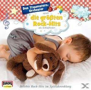 Ein Kind schläft mit einem Stofftier auf einem Bett. Albumcover mit deutschem Text.