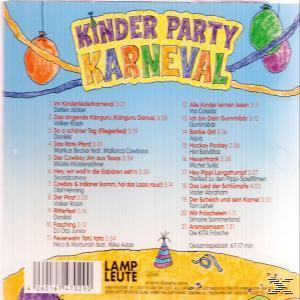 CD-Cover mit deutschem Text, Auflistung von Liedern. Bunte Dekorationen wie Luftballons und Bänder.