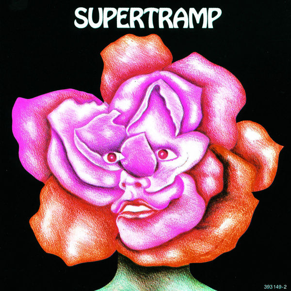 Albumcover mit rosenartigem Gesicht, grünem Hals und schwarzem Hintergrund. Künstler: Supertramp.