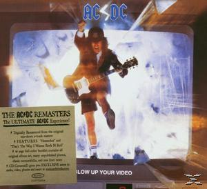 Albumcover mit einem Mann, der Gitarre auf einem Fernseher spielt. Explosionseffekt.