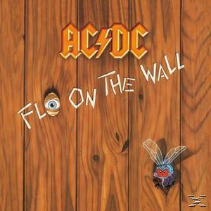 AC/DC-Albumcover. Holziger Hintergrund mit dem Logo der Band und dem Titel 'Fly on the Wall'.