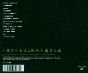 Grünes Albumcover mit Titelliste und Barcode.