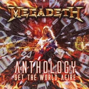 Albumcover mit MEGADETH-Text und Gitarre. Feuer und Explosionen im Hintergrund.