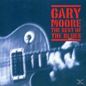 Albumcover: Gitarre, spielende Hand und Text 'Gary Moore The Best of the Blues'.