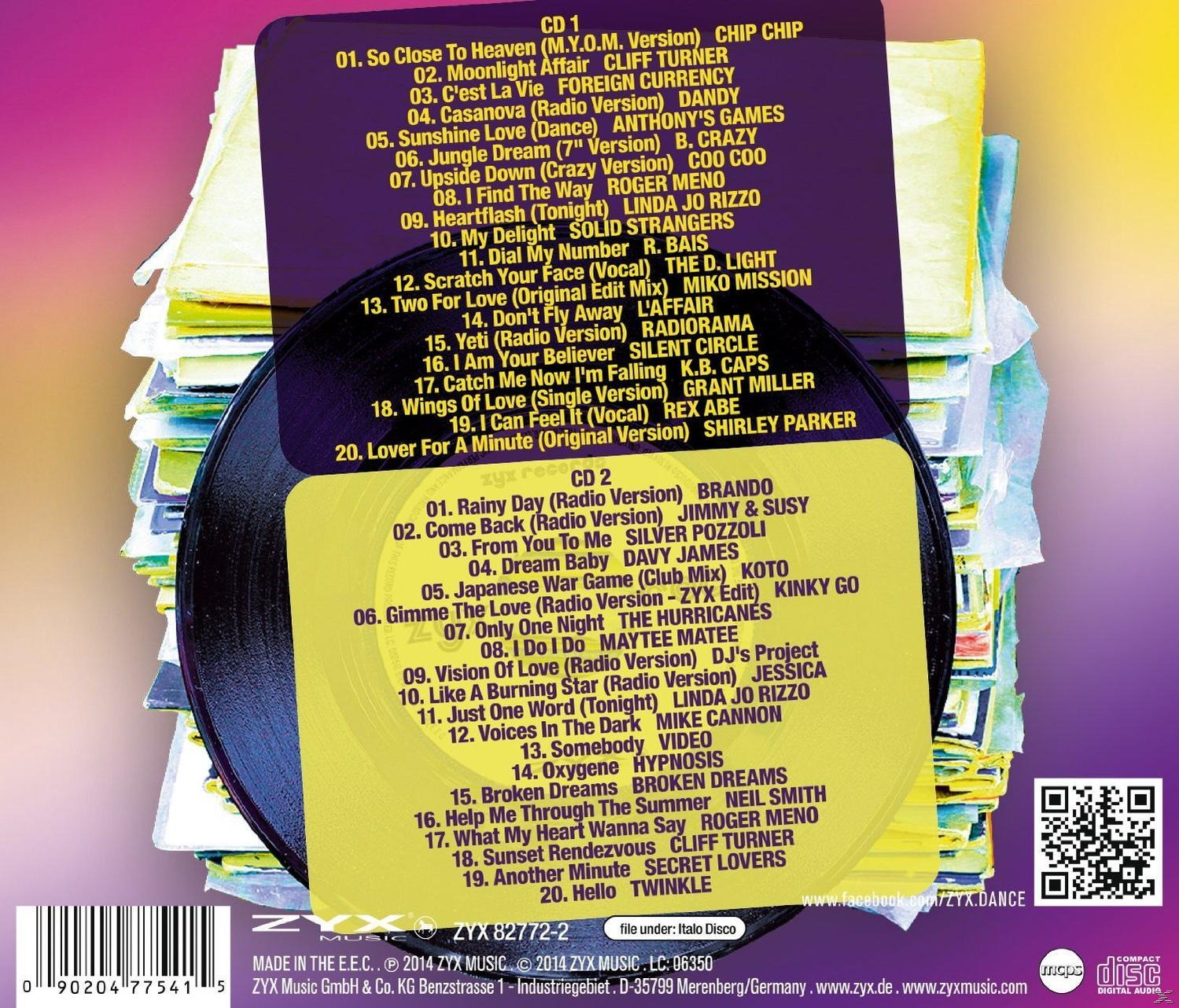 Albumcover mit einer schwarzen Schallplatte und einer Titelliste. Zyx Music Logo und einige Bilder.