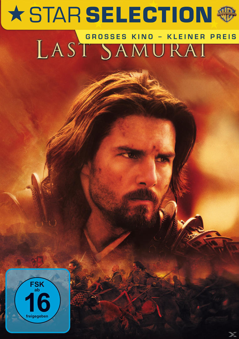 Filmcover: Tom Cruise in Samurai-Outfit. Text: „Last Samurai“.