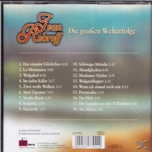 Albumcover mit einer Titelliste auf Deutsch. Das Cover hat einen blauen Hintergrund.