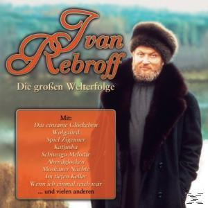 CD-Cover: Ivan Rebroff. Mann mit Pelzmütze, Text in Orange. Text enthält: Die großen Welterfolge.