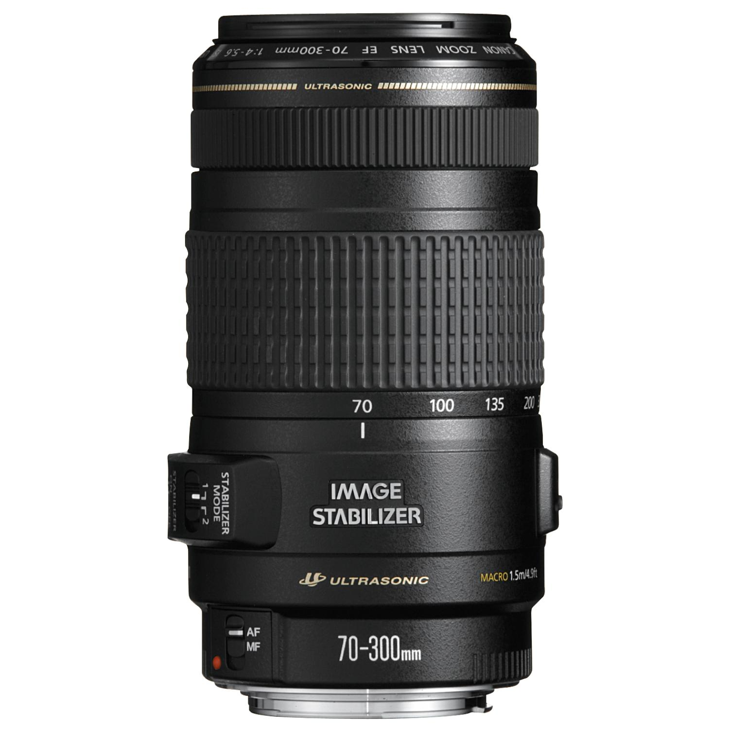 CANON EF 70-300mm F4,0-5,6 IS USM 70 mm - 300 mm f/4-5.6 IS, USM für Canon EF-Mount, Schwarz)