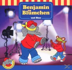 Ein Elefant und eine Maus auf einer Bühne, mit Bühnenlichtern und Text, ein Kinderbuchcover.