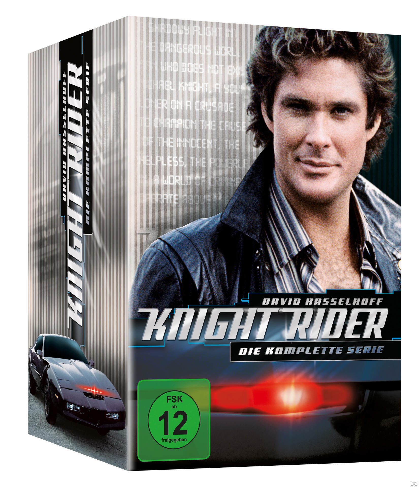 Knight Rider DVD-Box-Set mit David Hasselhoff und KITT.