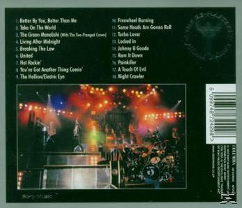 Rückseite des Albumcovers mit einer Live-Band, die auf der Bühne spielt. Dunkler Hintergrund.