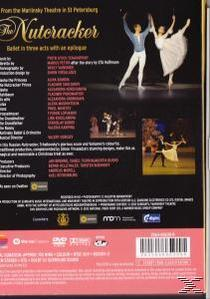 Nutcracker DVD-Rückseite: Text, Balletttänzer und verschiedene kleine Bilder aus dem Ballett.