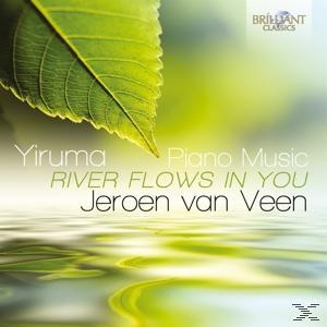 Albumcover. Grünes Blatt und Wasser. Text: River Flows in You, Yiruma. Ein Blatt ist auf dem Cover.