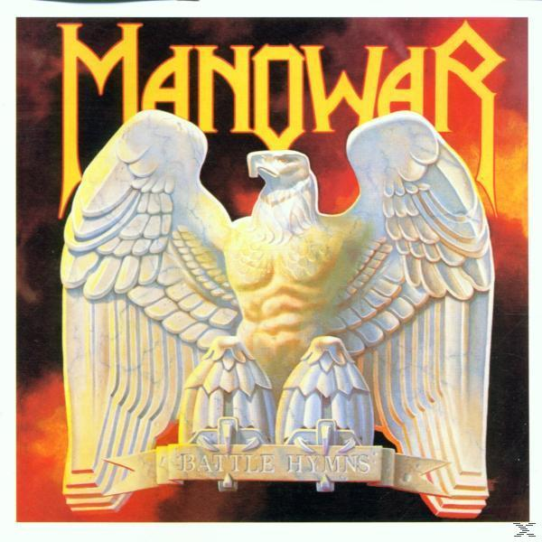 Manowar Albumcover: ein Adler mit ausgebreiteten Flügeln und dem Schriftzug 'Battle Hymns'.