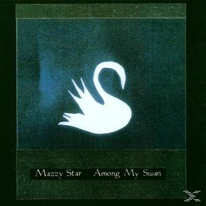 'Mazzy Star - Among My Swan' albumborítója. Fehér hattyú sötétzöld háttéren.