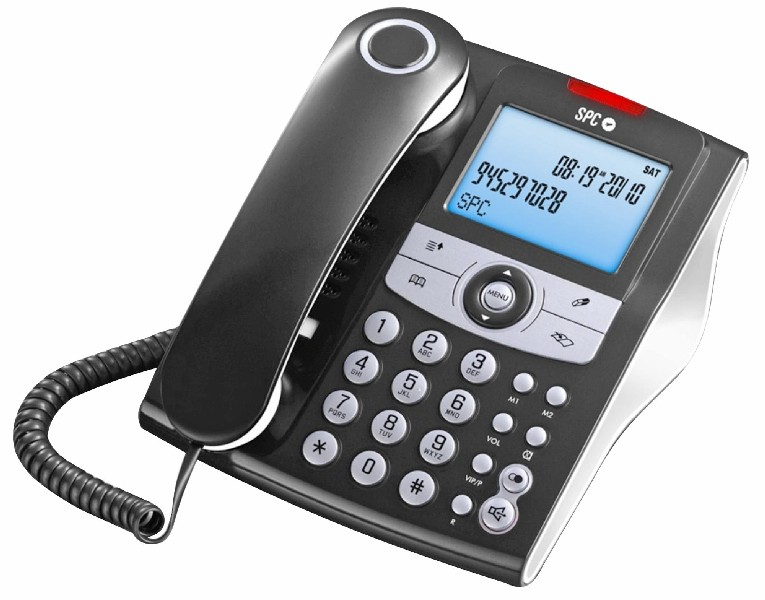 Spc 3804n Con manos libres identificador llamada bipieza telecom 3804 sobremesa negro telefono elegance 70m ml lcd fijo pantalla iluminada 70 registros agenda nombres y memorias directas posibilidad