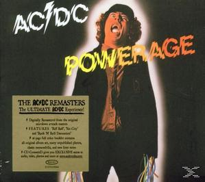 Albumcover mit einem schreienden Mann. Text 'AC/DC Powerage' und Logo.