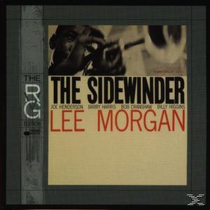 Albumcover mit beigem Hintergrund. Text: „The Sidewinder Lee Morgan“ und Bild eines Mannes mit Trompete.
