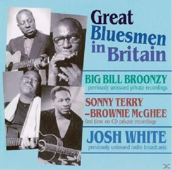 Album borító blues zenészek fotóival és a következő szöveggel: Great Bluesmen in Britain, Big Bill Broonzy, Sonny Terry, Josh White.