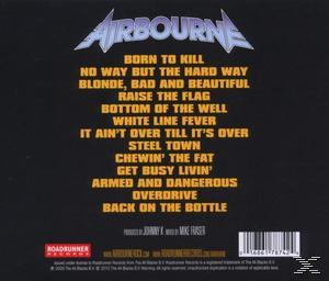 Albumrückseite: Songtitel in Gelb auf Schwarz, mit Bandname in Silber.