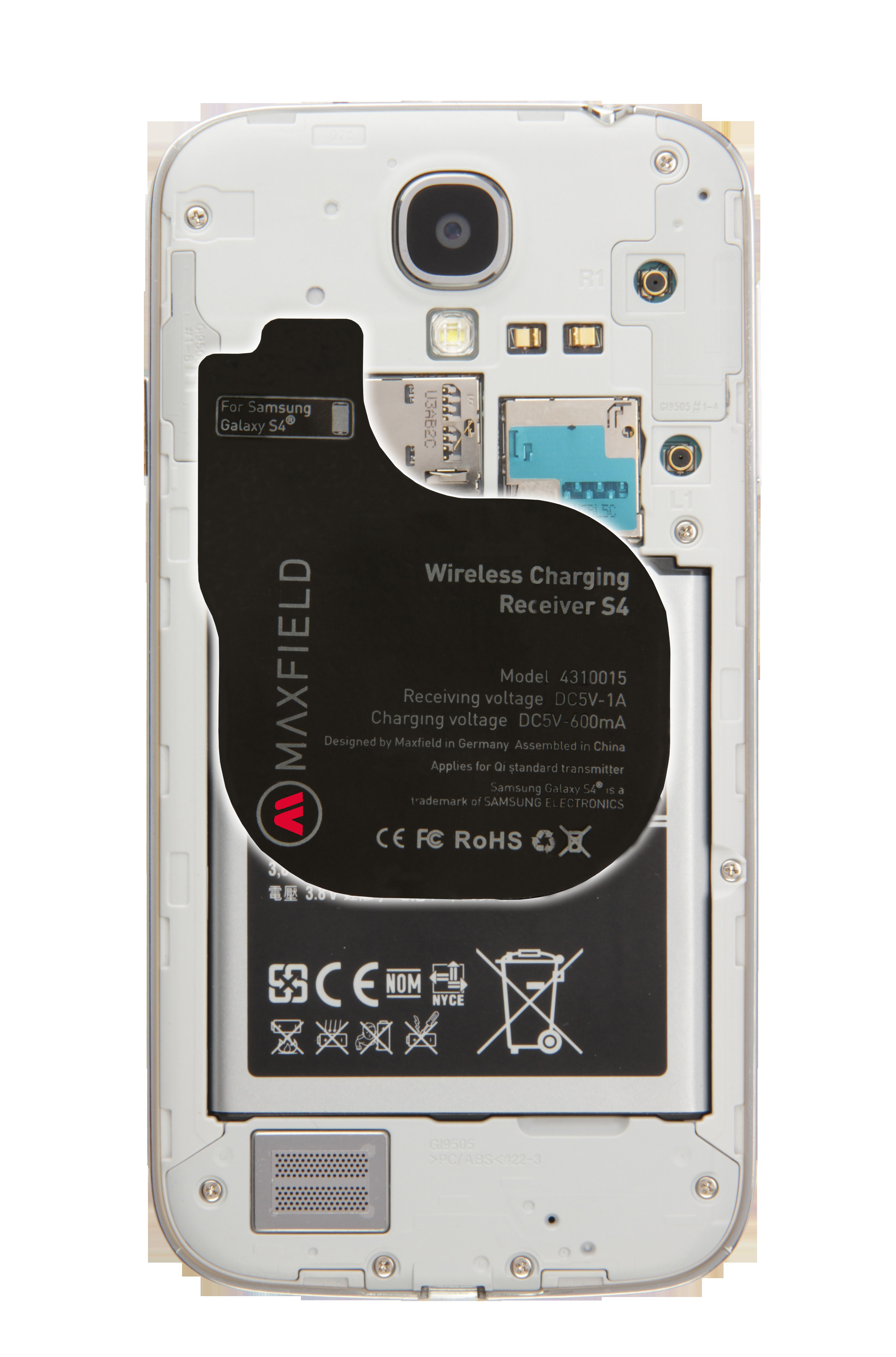 MAXFIELD Wireless Charging, Samsung, Galaxy S4, Schwarz