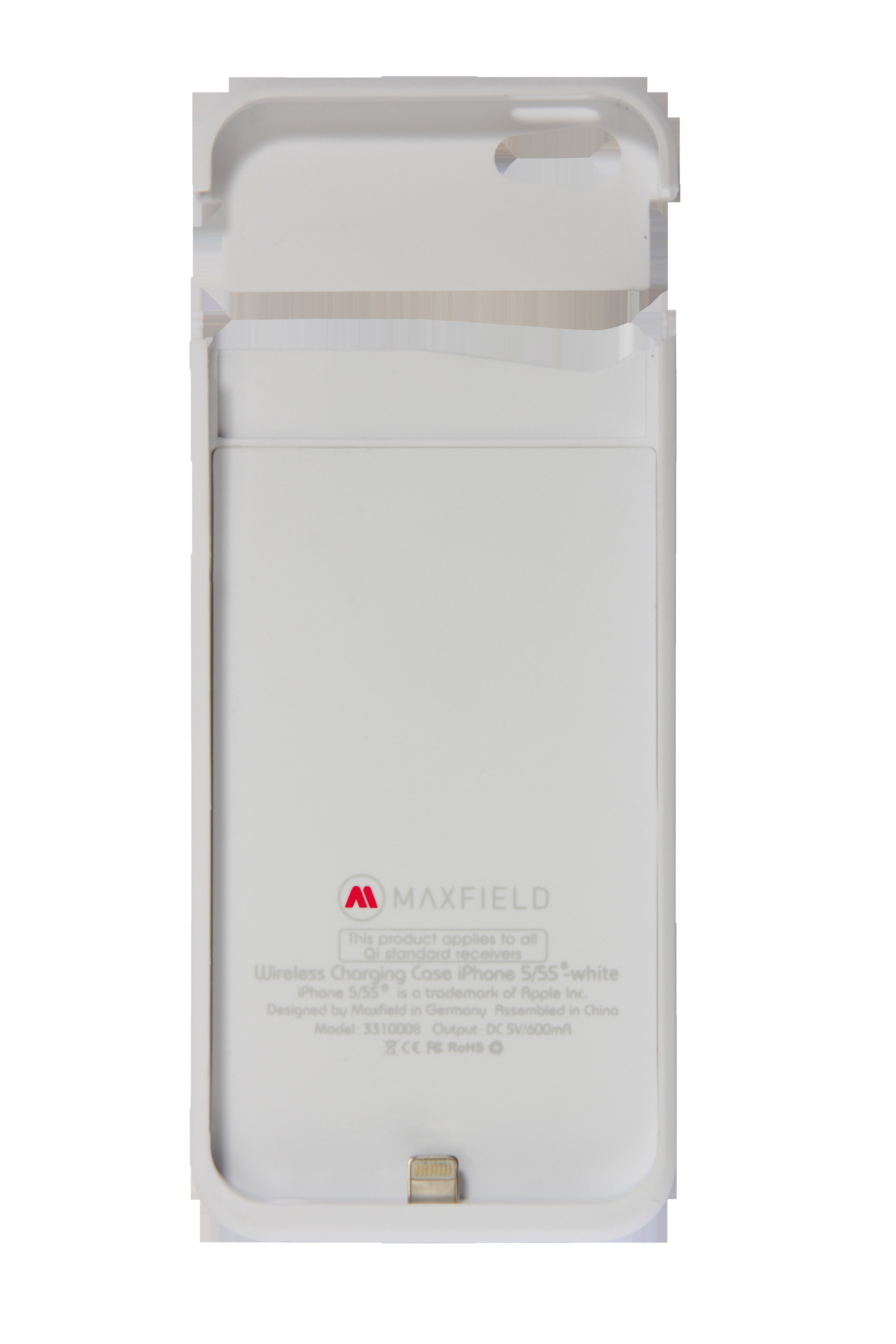 MAXFIELD Wireless Charging Case, Backcover, Apple, iPhone 5, iPhone 5s, Weiß